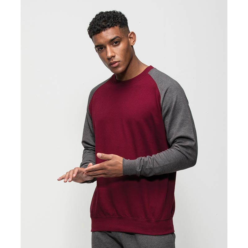 Baseball sweatshirt - Burgundy/Charcoal S
